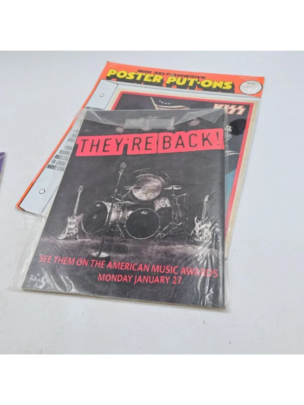 Kiss Poster Put-Ons + 3 Kiss Magazines